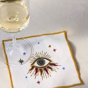 Anthropologie Fortune Cocktail Napkins ( 4 Napkins) NWOT